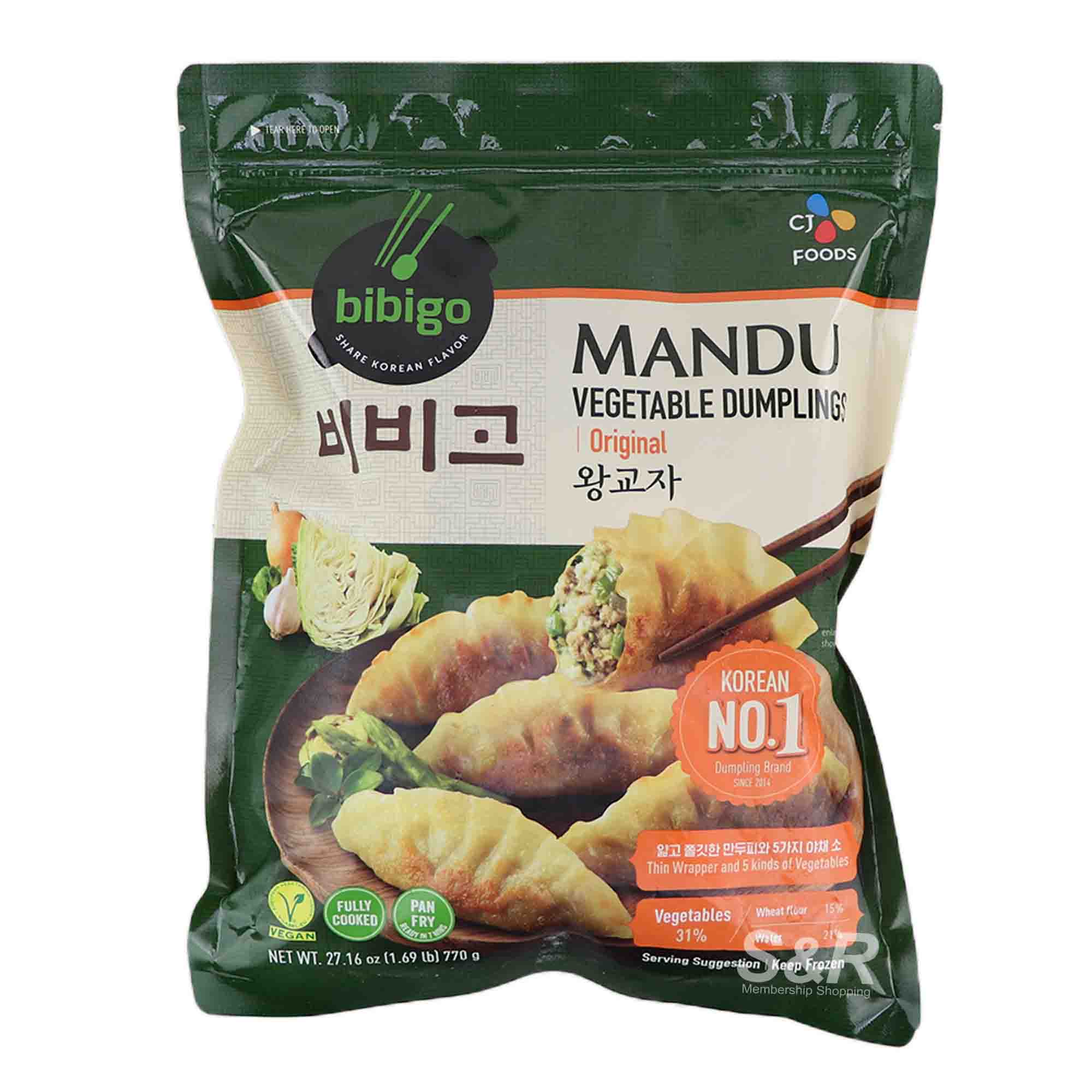 CJ Foods Bibigo Original Mandu Vegetable Dumplings 770g